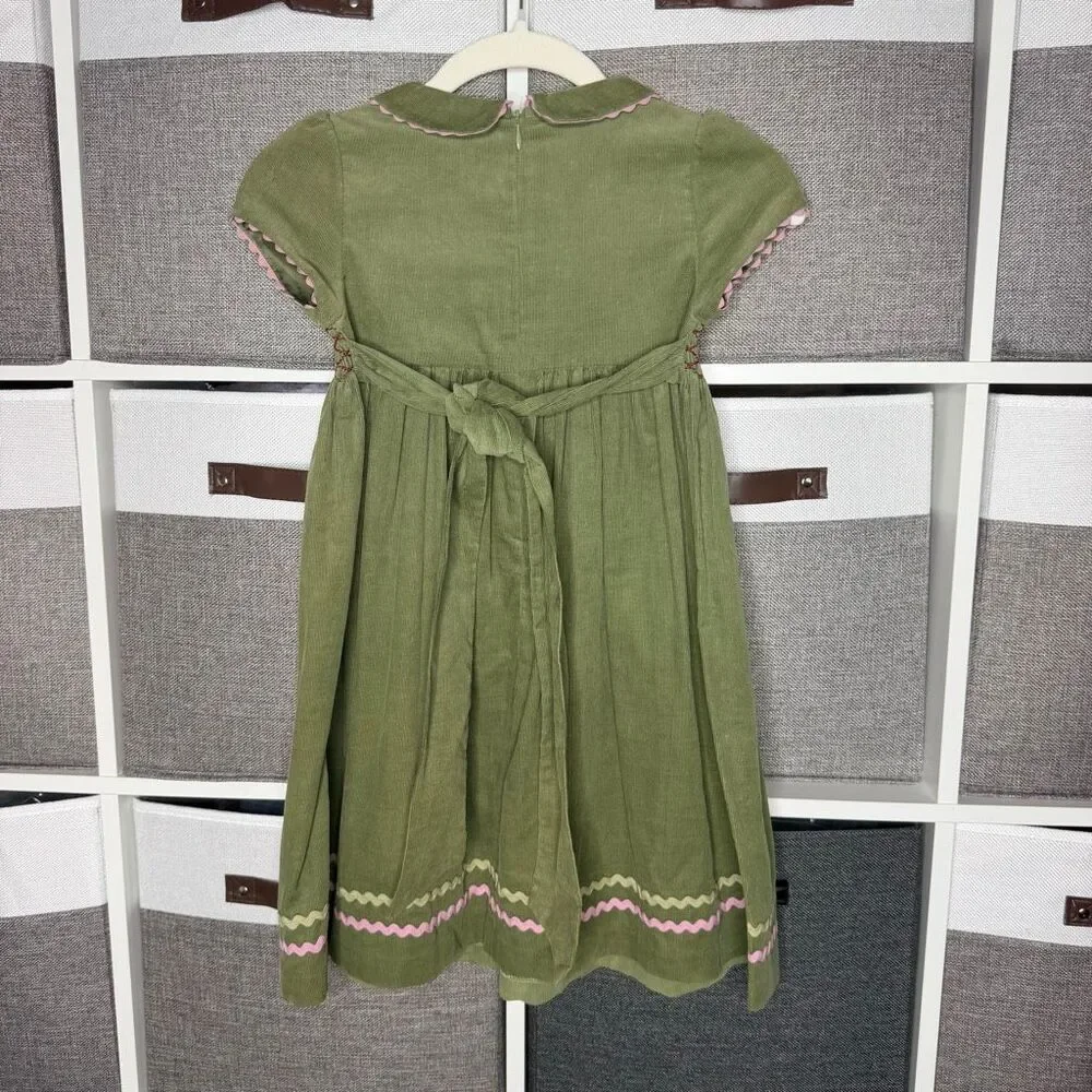 Charter Club Vintage Inspired Smocked Micro Corduroy Dress Size 6